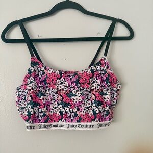 🌻 Juicy Couture Floral Print Bralette with Black Straps.